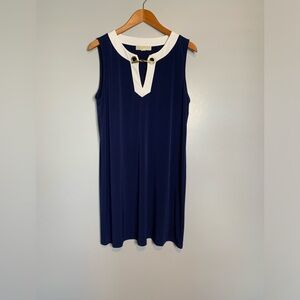 Michael Kores Navy /White Sleeveless Dress